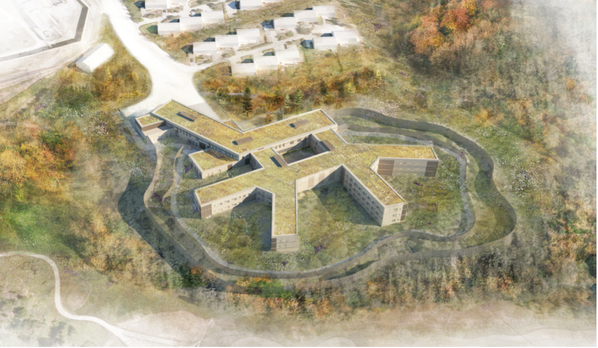 En bygning med mange vinduer