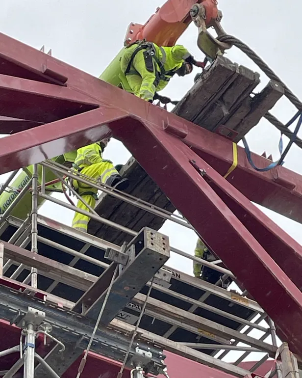 En person på en stige